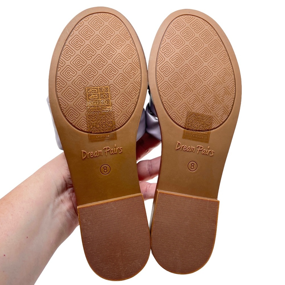 Dream Pairs Slides Slip On Studded Flat Sandals Taro Purple Size 8 - Picture 9 of 12